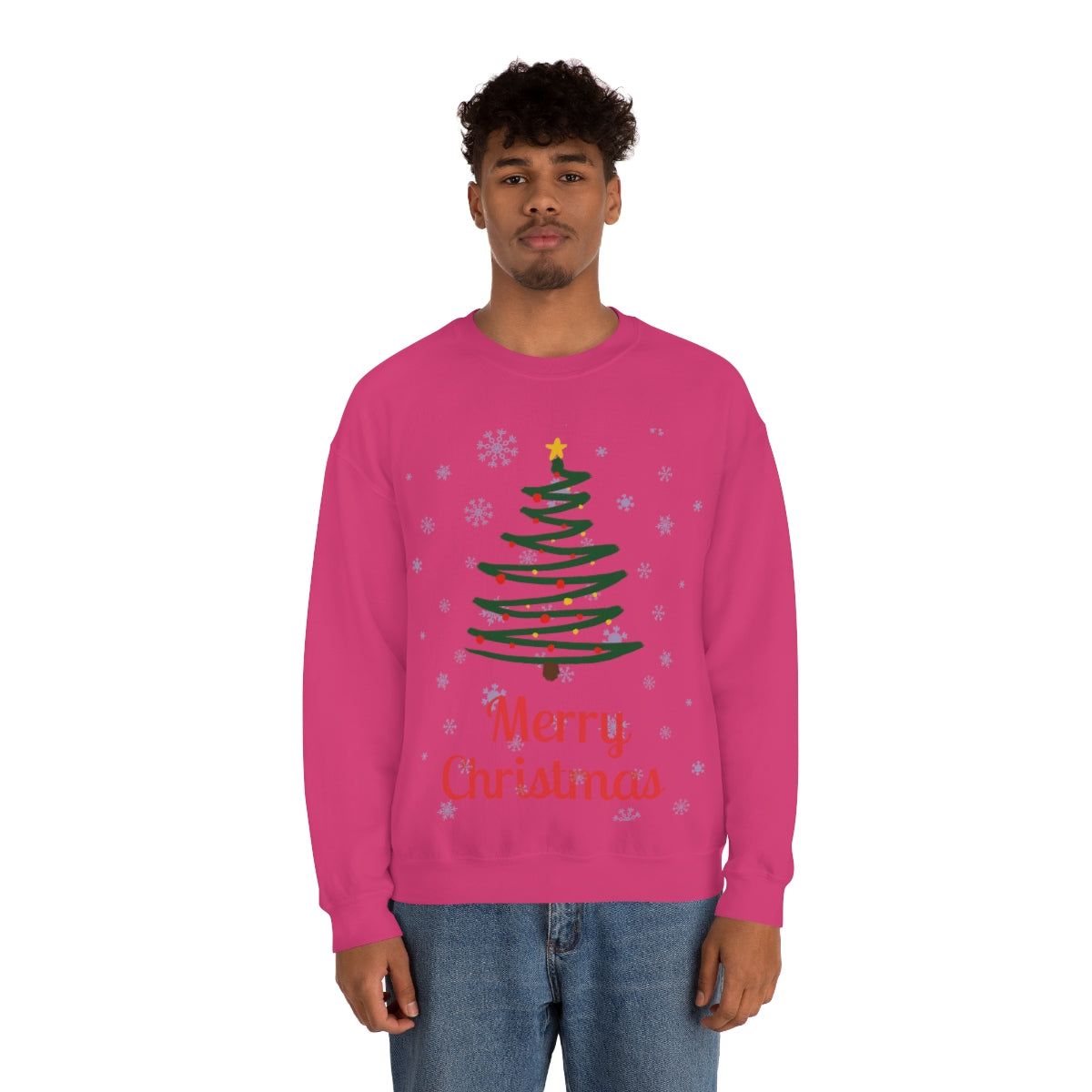 Merry Christmas Tree Unisex Heavy Blend™ Crewneck Sweatshirt