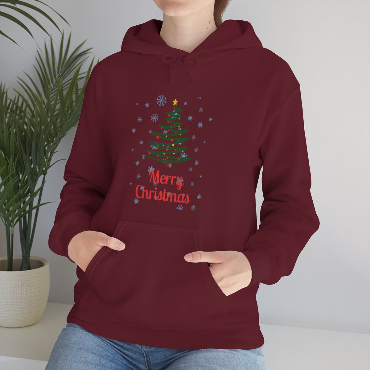 Merry Christmas Tree Unisex Heavy Blend™ Hooded Sweatshirt