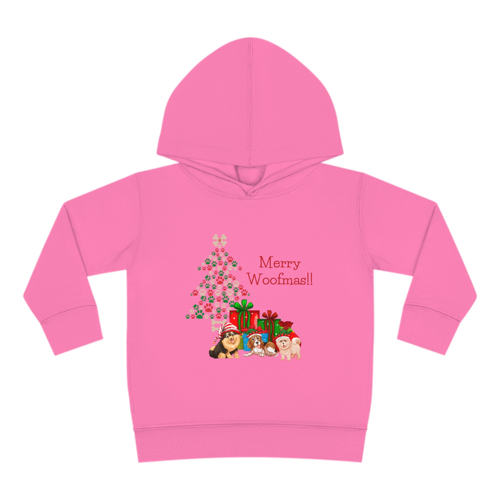 Merry Woolfmas Toddler Pullover Fleece Hoodie