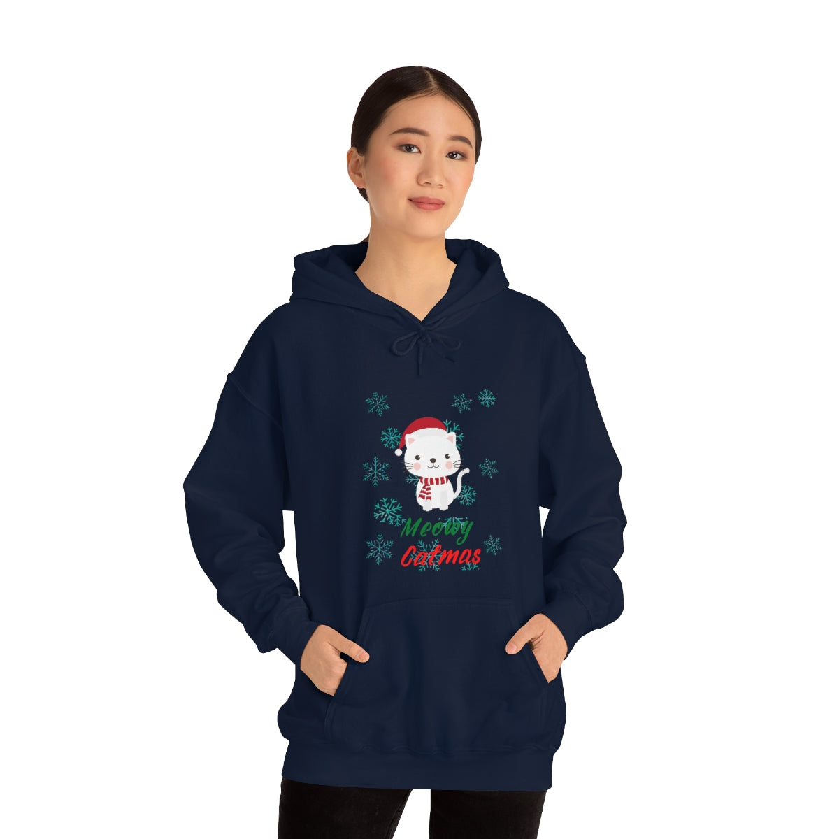 Meowy Catmas Unisex Heavy Blend™ Hooded Sweatshirt
