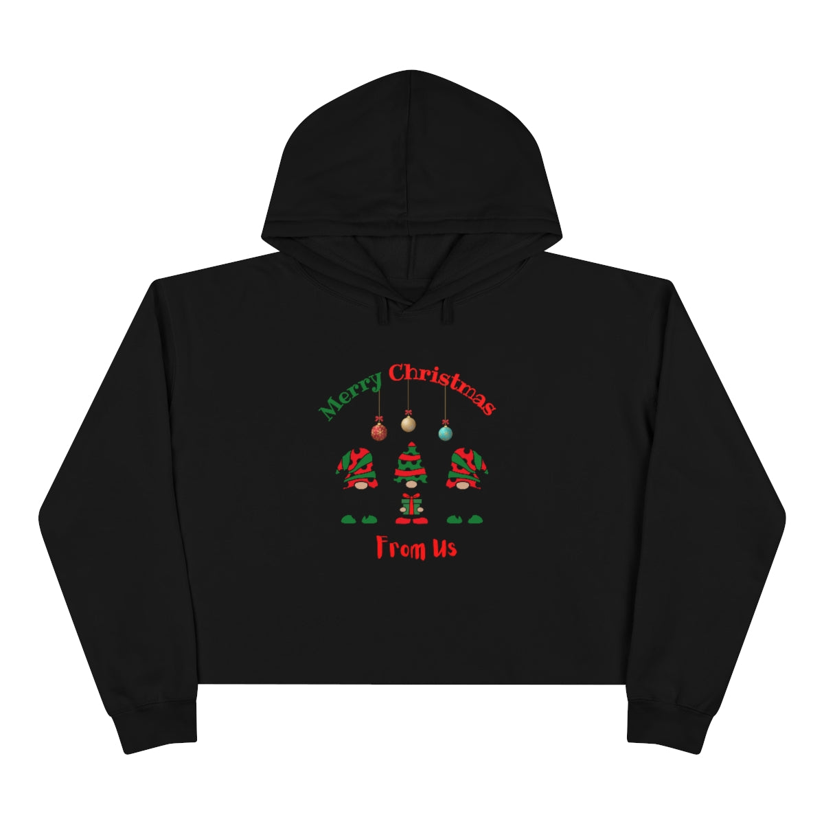 Gnomes Merry Christmas Crop Hoodie