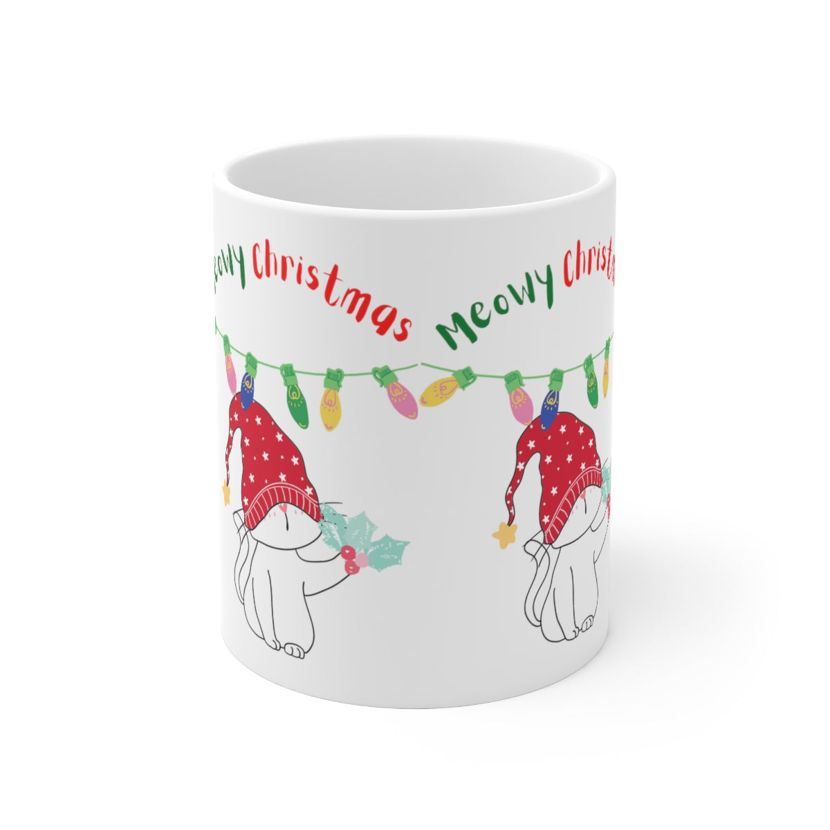 Meowy Christmas Ceramic Mug 11oz