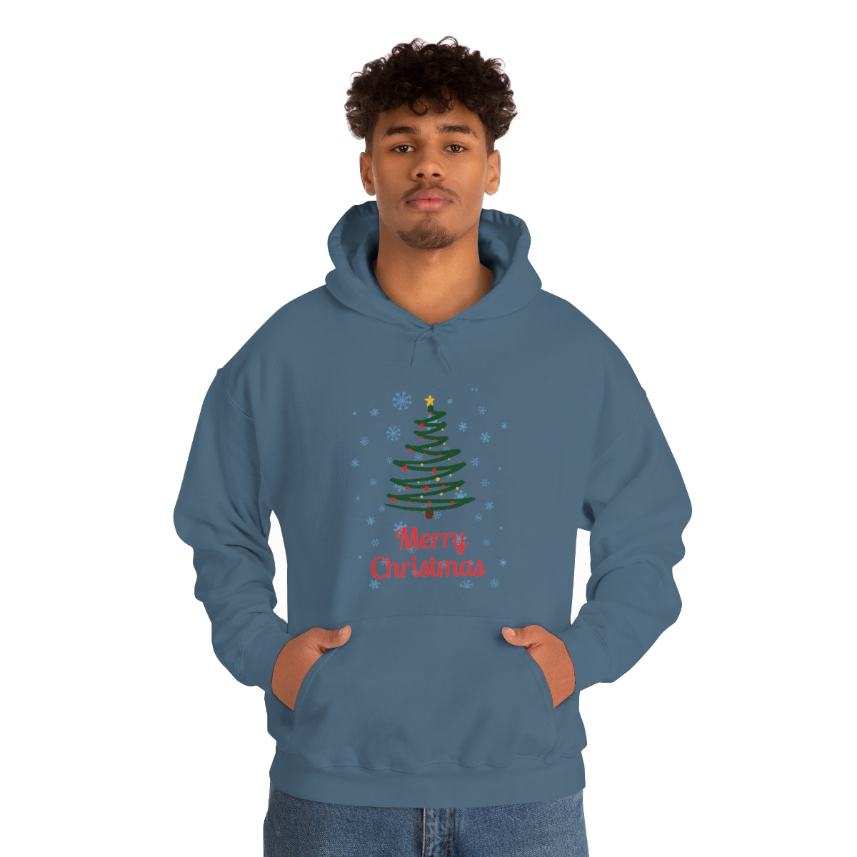 Merry Christmas Tree Unisex Heavy Blend™ Hooded Sweatshirt