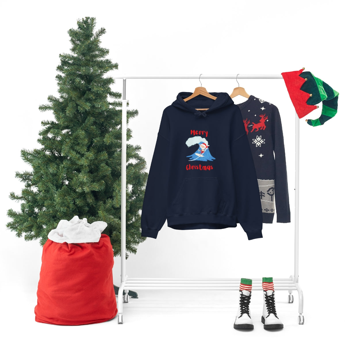 Surfing Santa Unisex Heavy Blend™ Hooded Sweatshirt