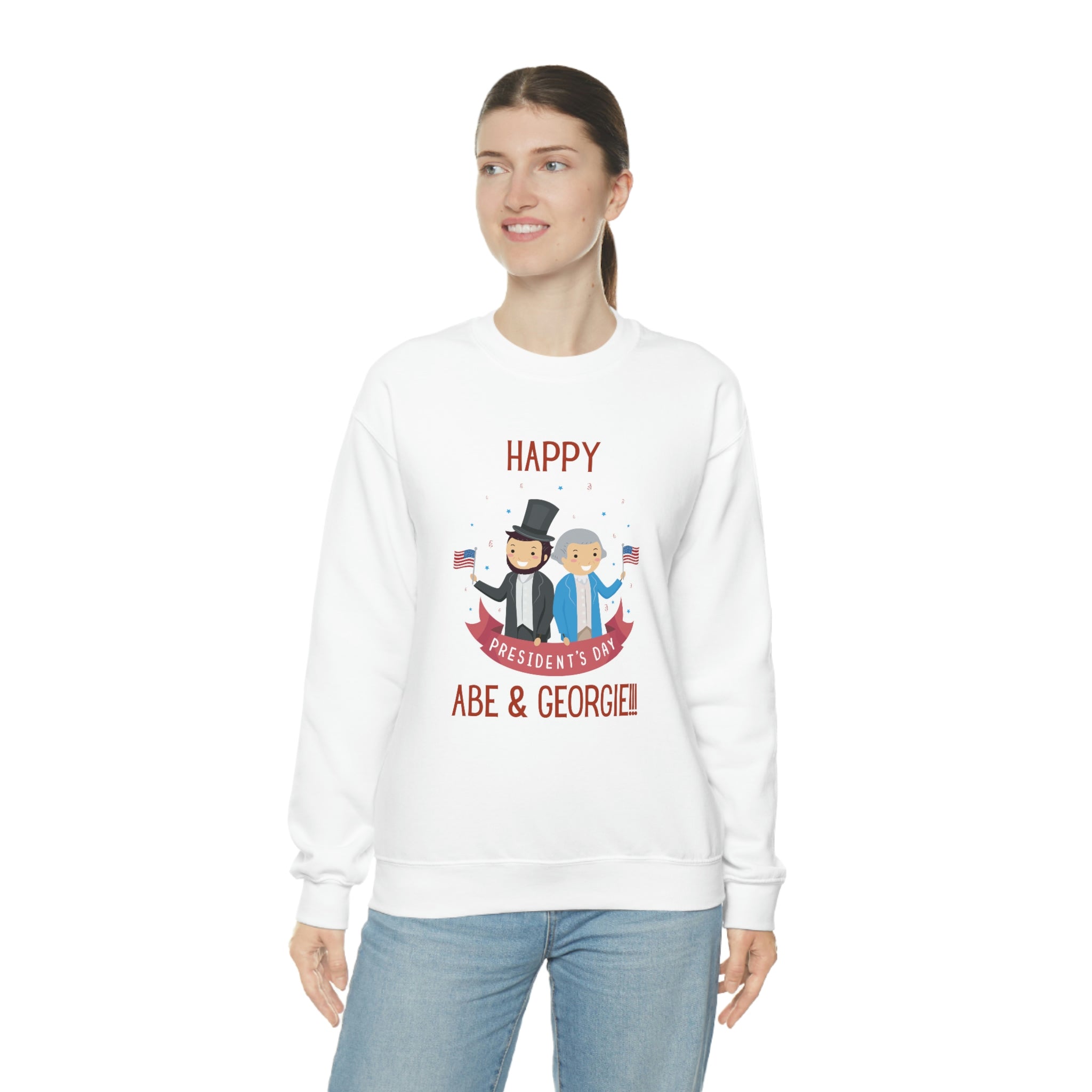 Happy President's Day Abe & Georgie!!! Unisex Heavy Blend™ Crewneck Sweatshirt