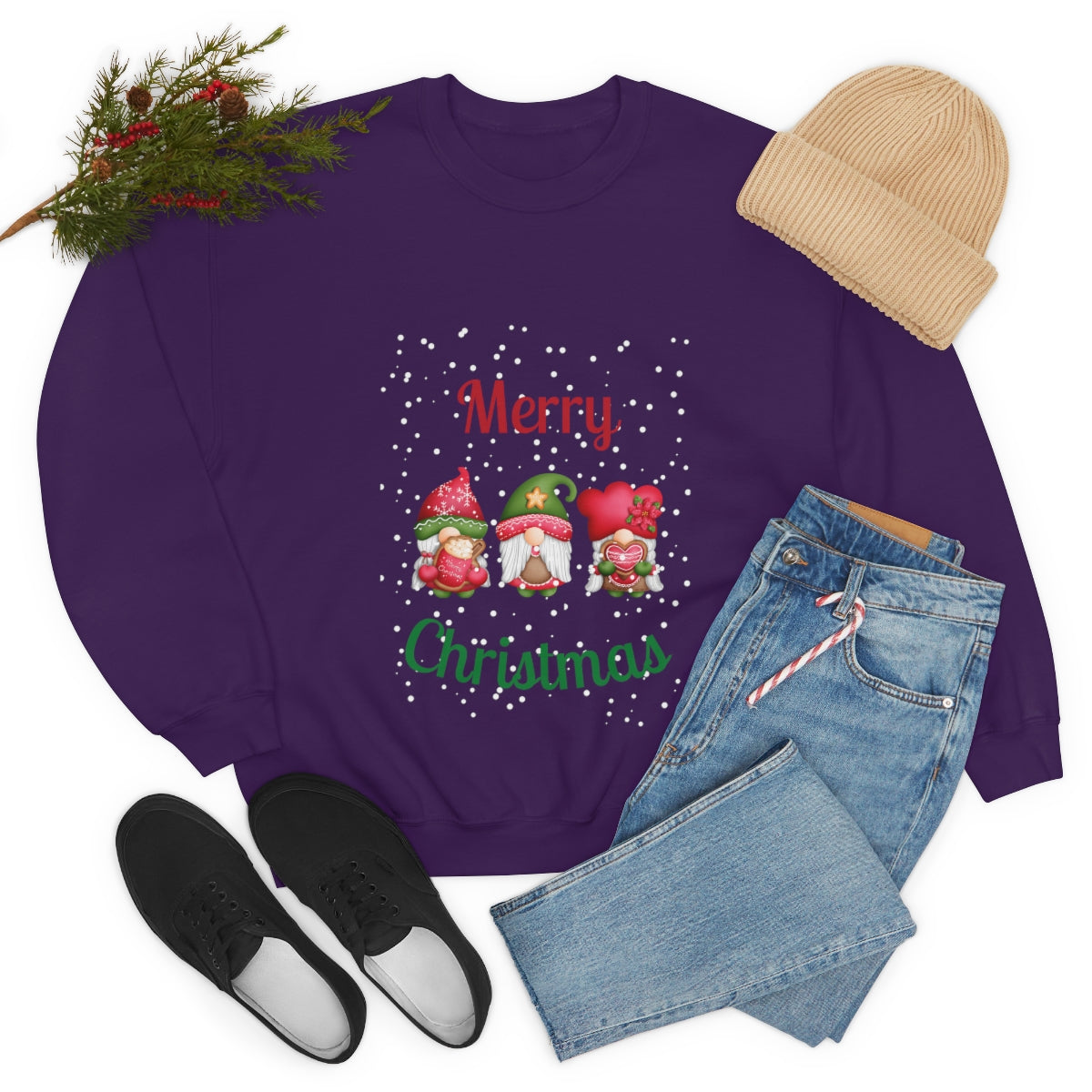 Three Gnomes Merry Christmas Unisex Heavy Blend™ Crewneck Sweatshirt