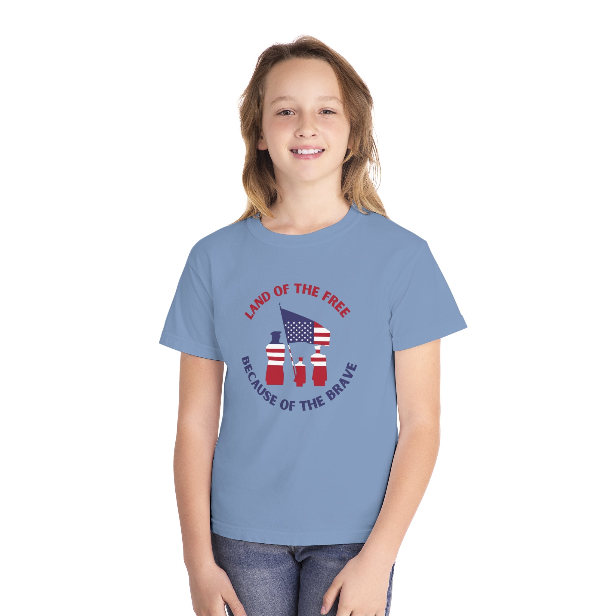 Memorial Day Land Of The Free Youth Midweight Tee