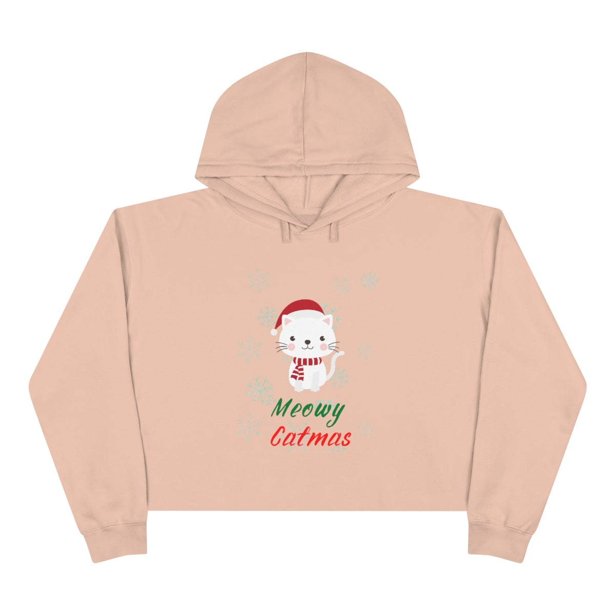 Meowy Catmas Crop Hoodie