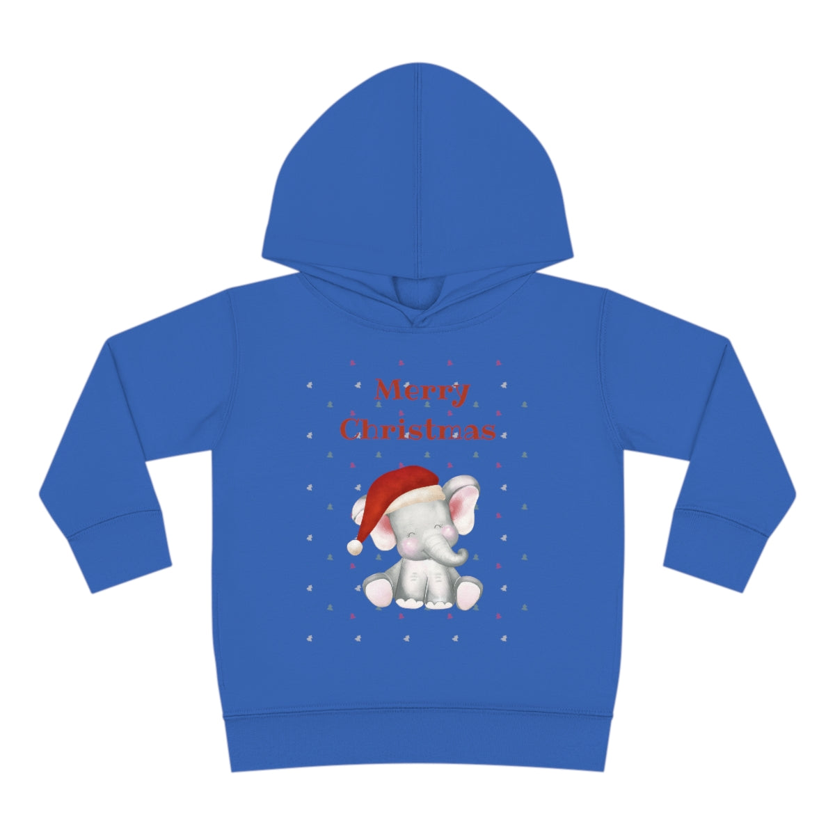 Cute Christmas Elephant Toddler Pullover Fleece Hoodie
