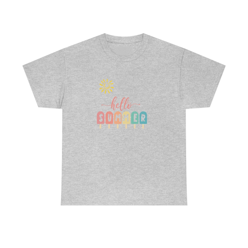 Sunny Hello Summer Unisex Heavy Cotton Tee