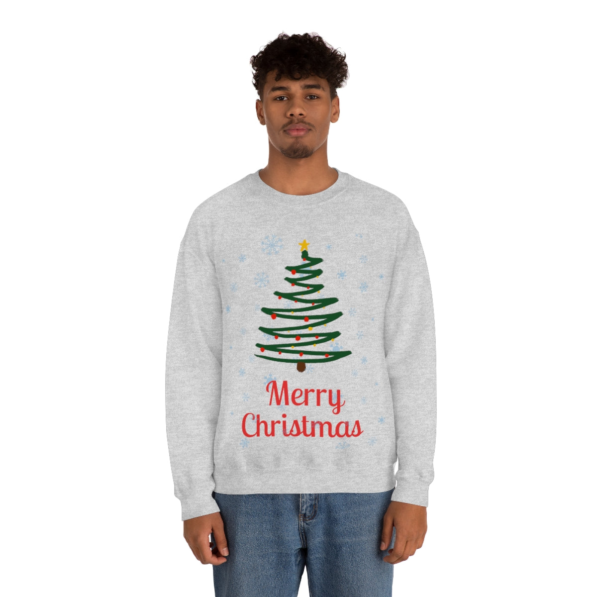 Merry Christmas Tree Unisex Heavy Blend™ Crewneck Sweatshirt
