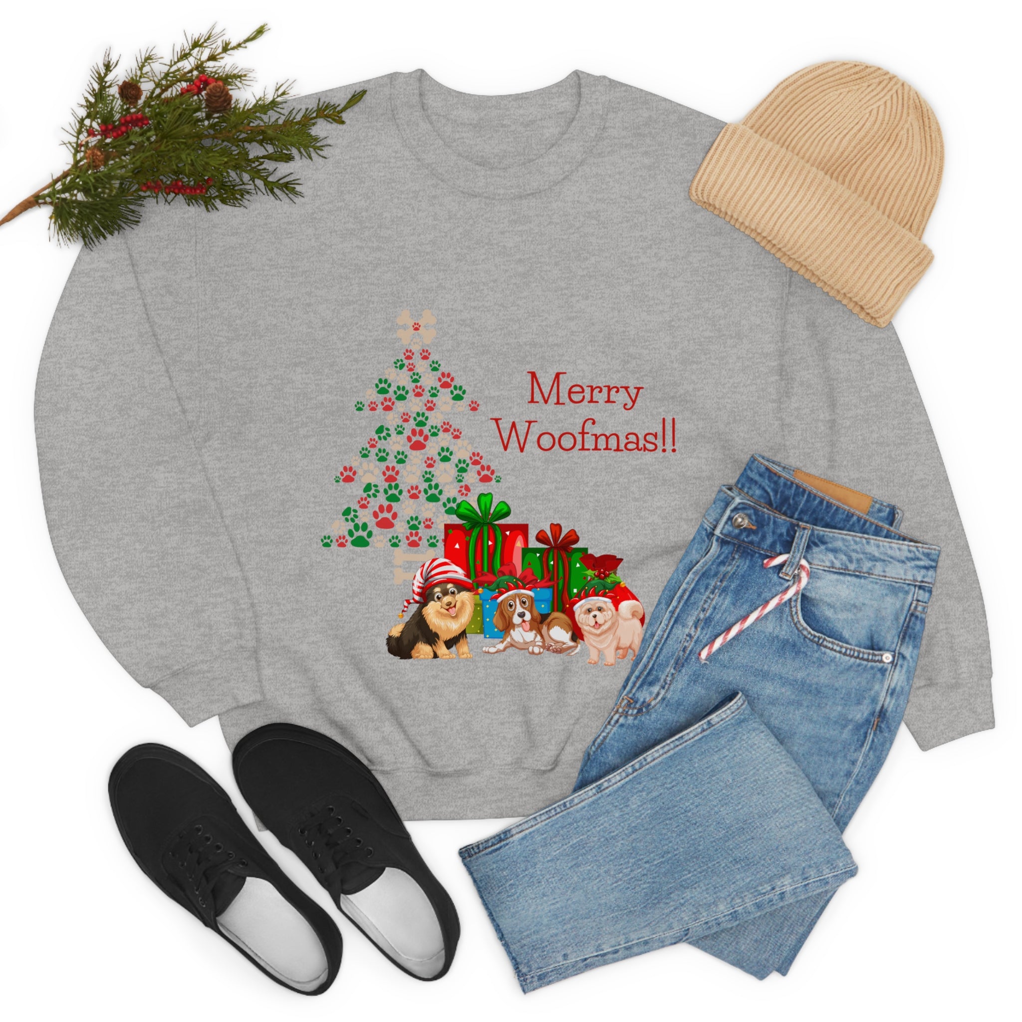 Merry Woolfmas Unisex Heavy Blend™ Crewneck Sweatshirt