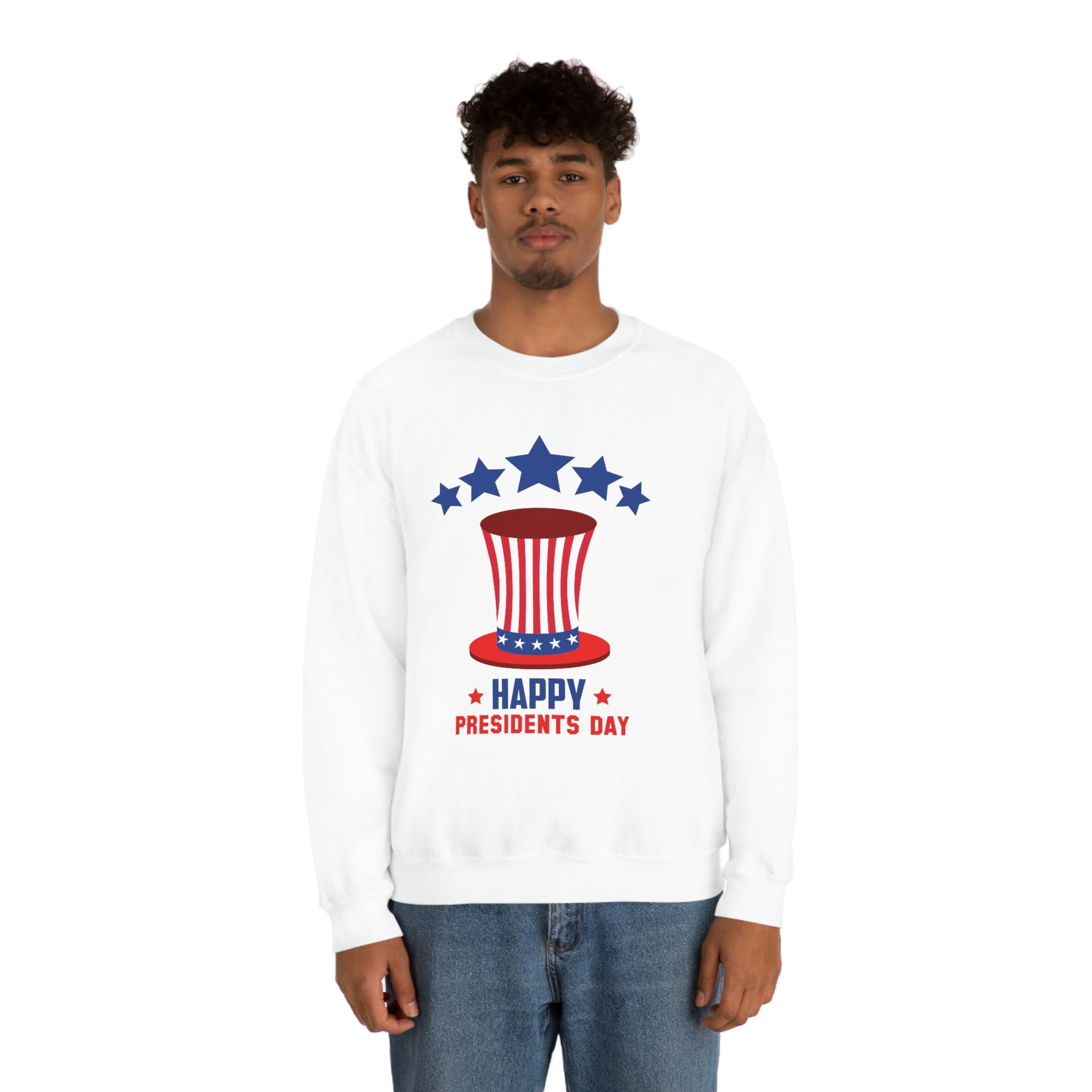 Happy President's Day Hat Unisex Heavy Blend™ Crewneck Sweatshirt