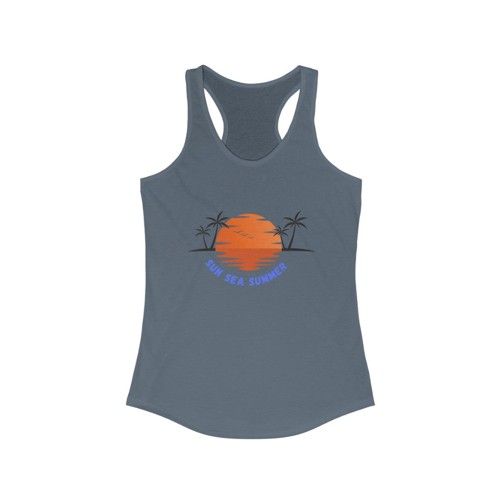 Sun Sea Summer Women's Ideal Racerback Tank