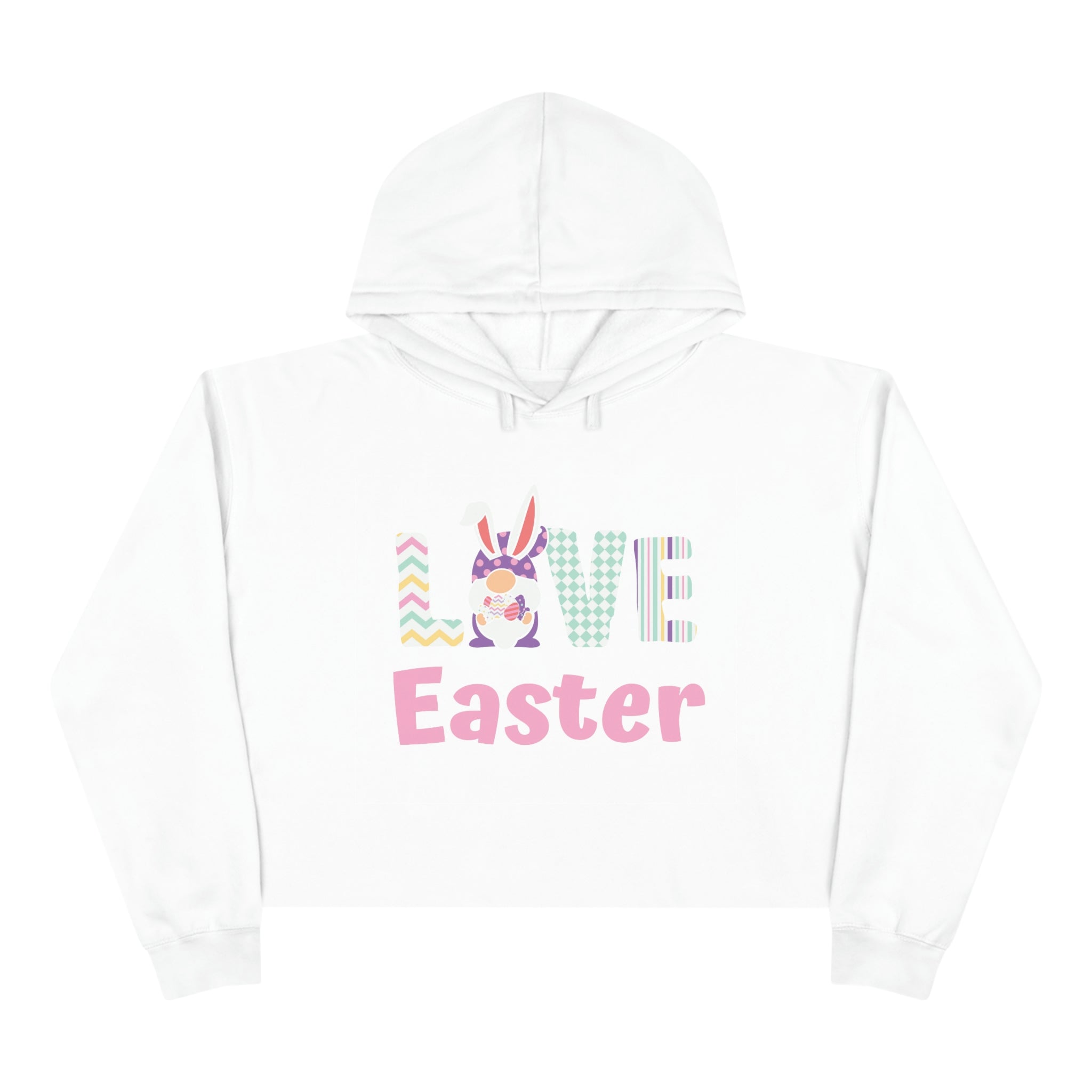 Gnome Love Easter Crop Hoodie