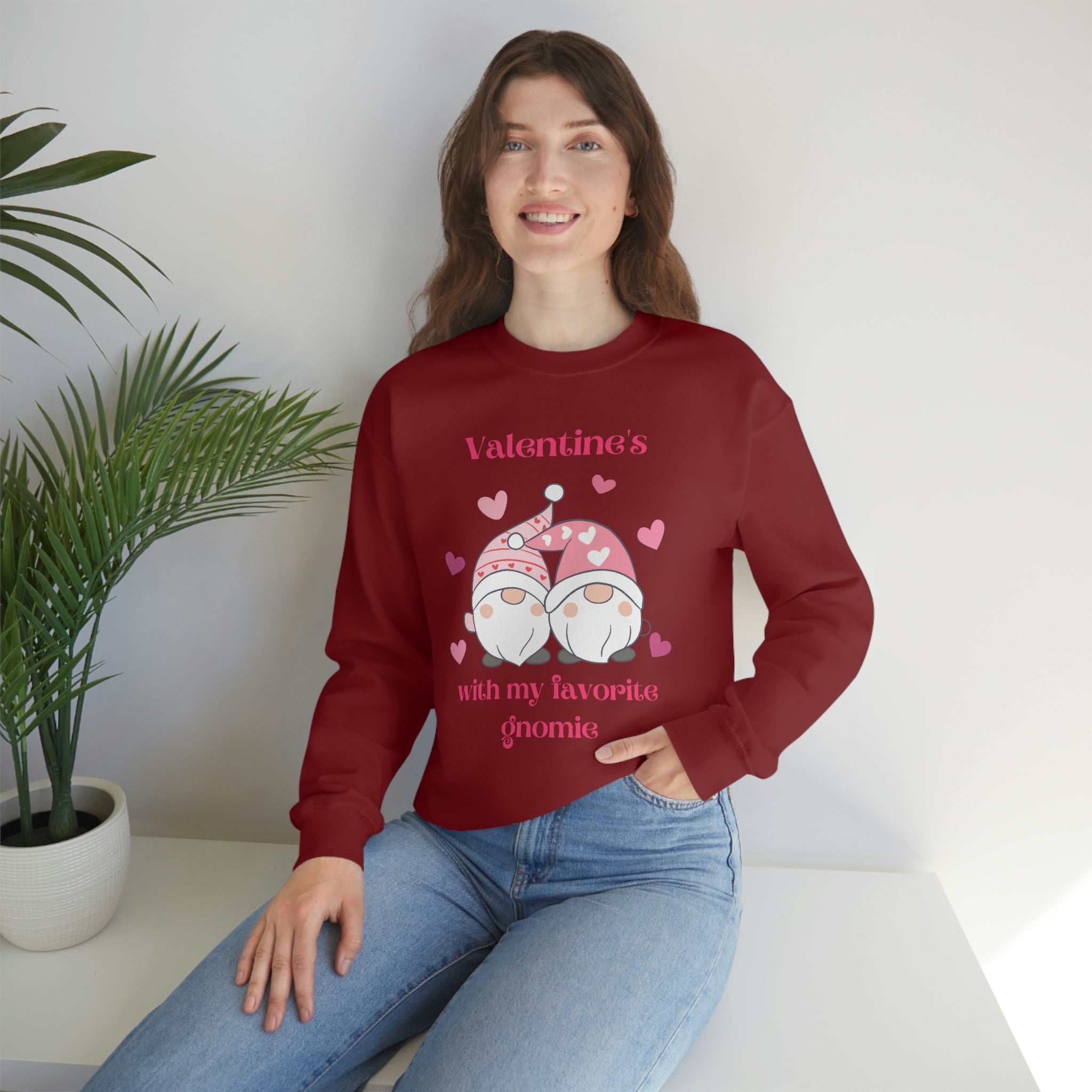 Valentine's With My Favorite Gnomie Unisex Heavy Blend™ Crewneck Sweatshirt