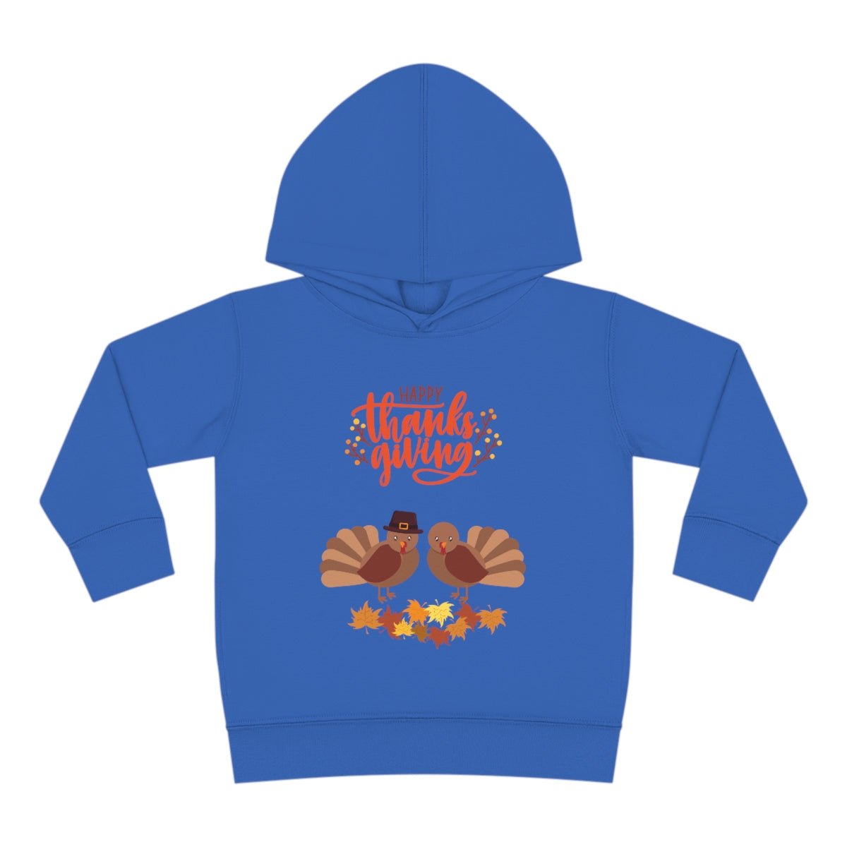 Cute Thanksgiving Turkey Pilgrim Toddler Pullover Fleece Hoodie