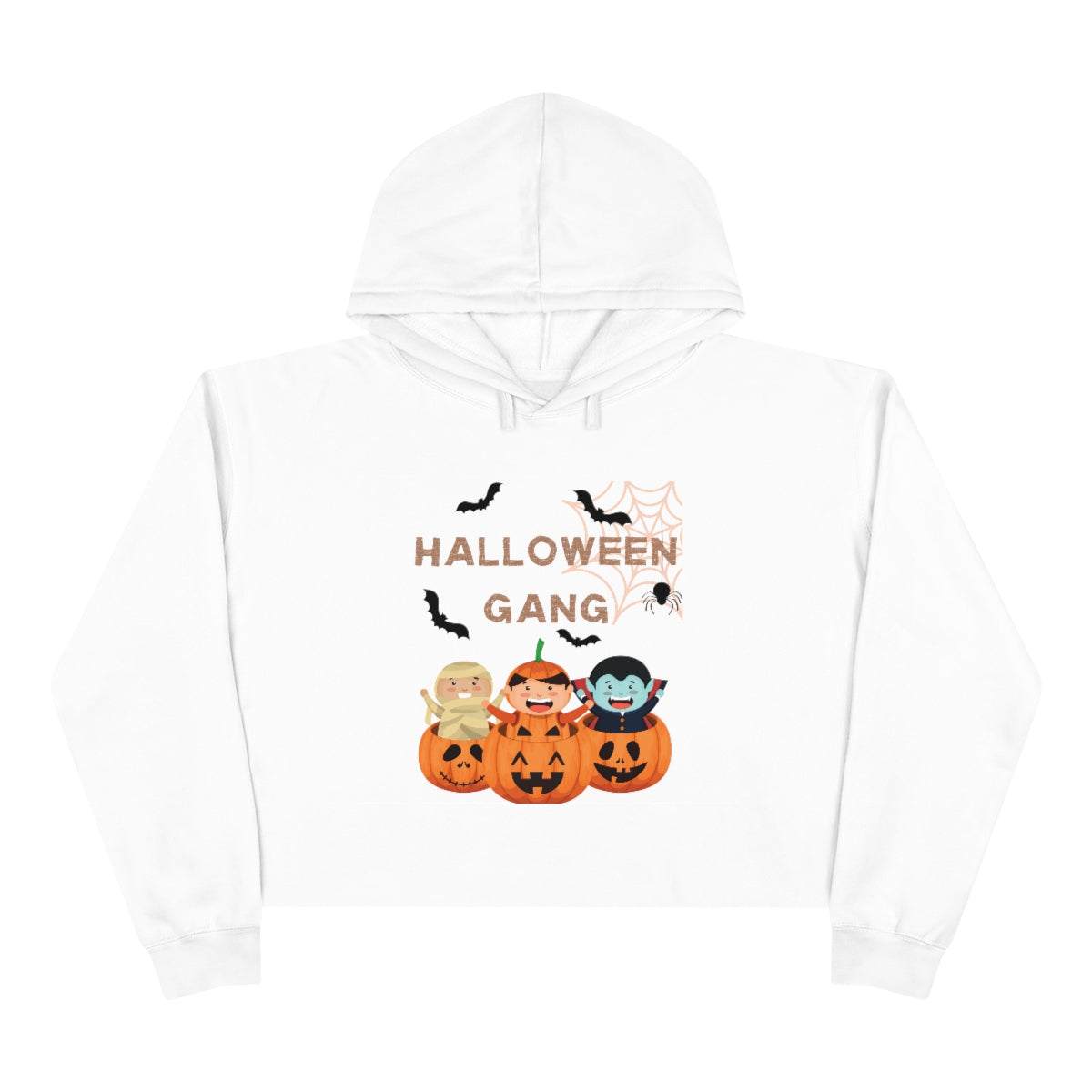 The Happy Halloween Pumpkin Gang Crop Hoodie