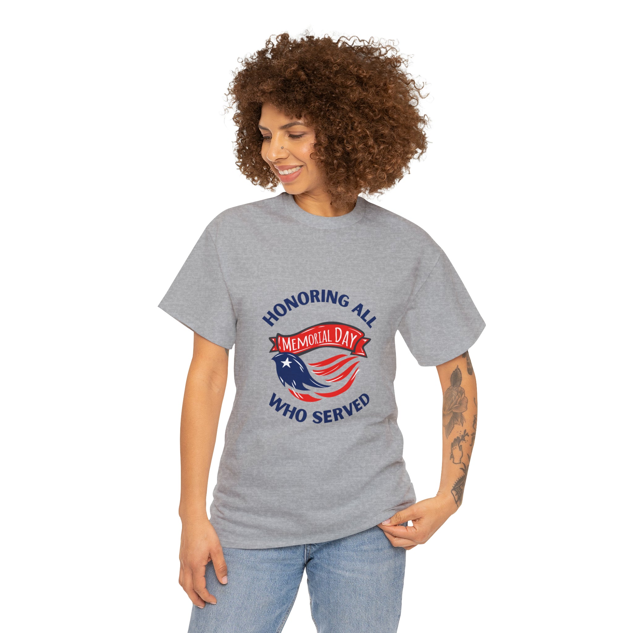 Memorial Day Honoring All Who Served Unisex Heavy Cotton Tee