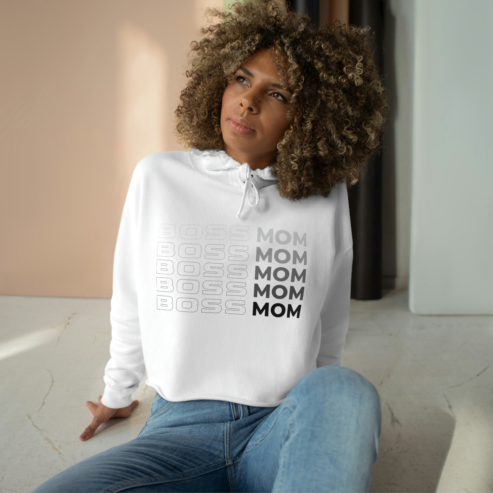 Boss Mom Crop Hoodie