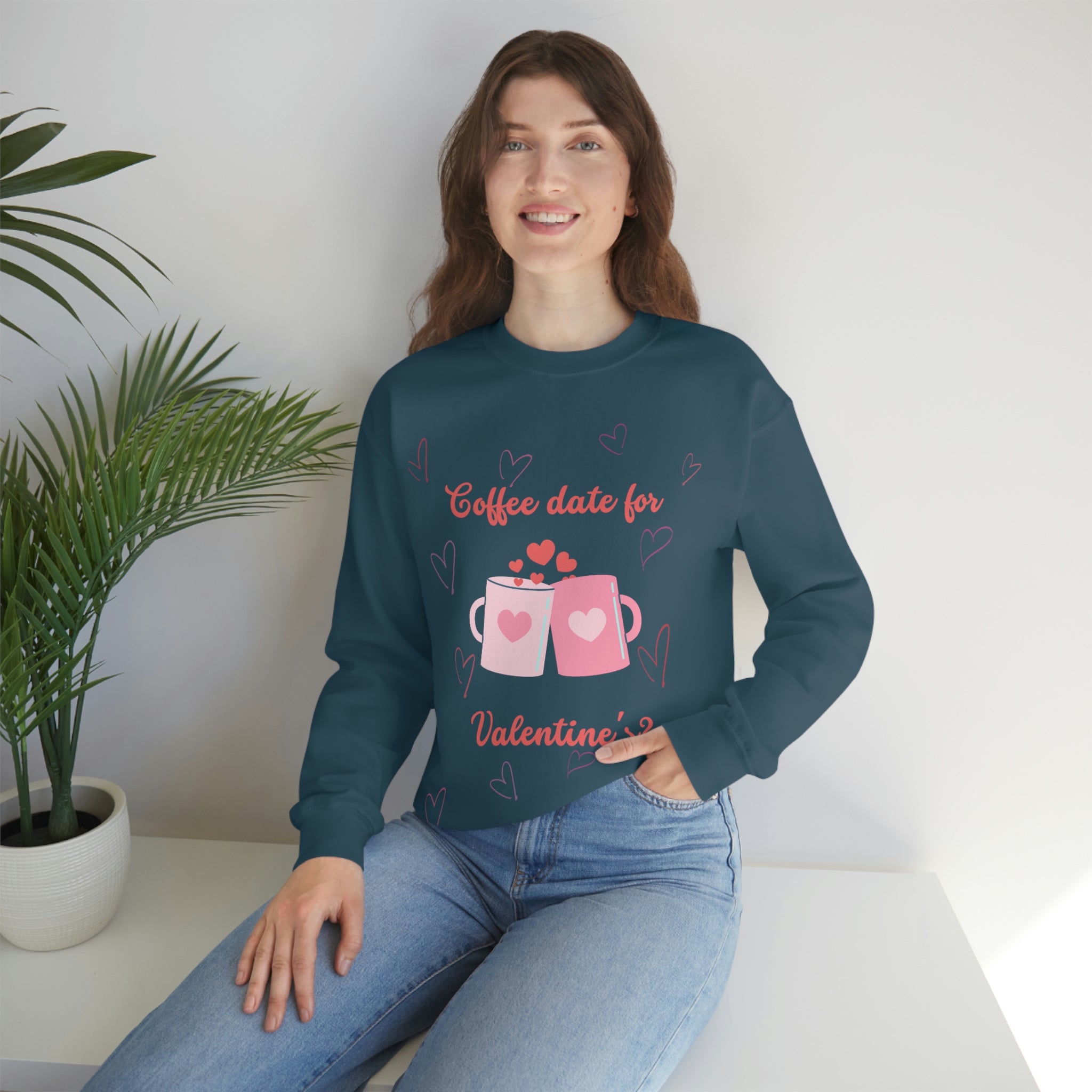 Coffee Date For Valentine's Unisex Heavy Blend™ Crewneck Sweatshirt