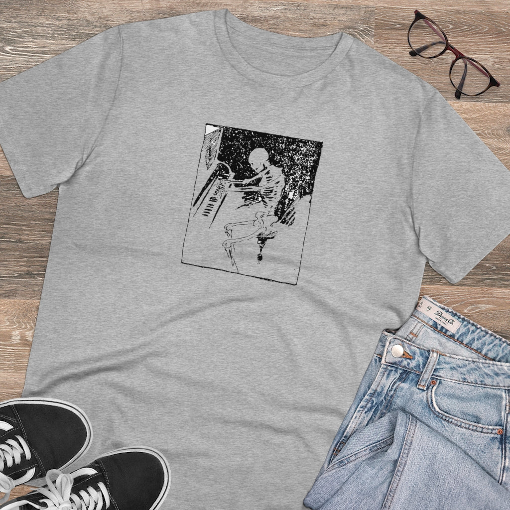 Skeleton Piano Player Organic Creator T-shirt - Unisex