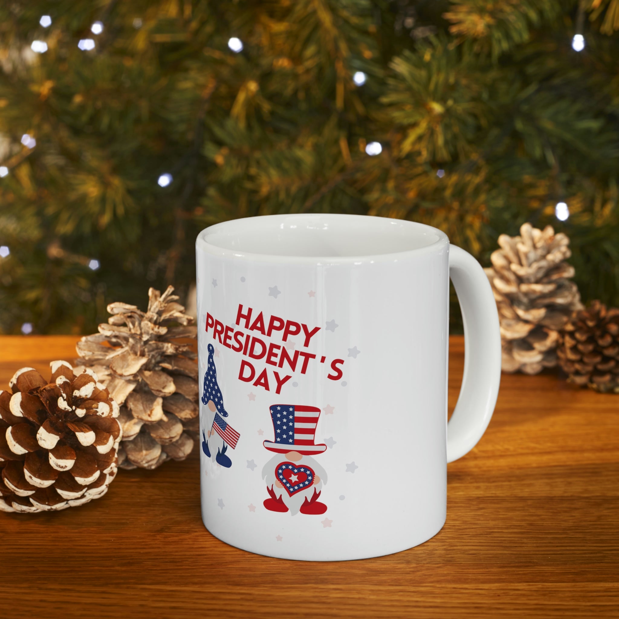 Happy President's Day Gnome Ceramic Mug 11oz