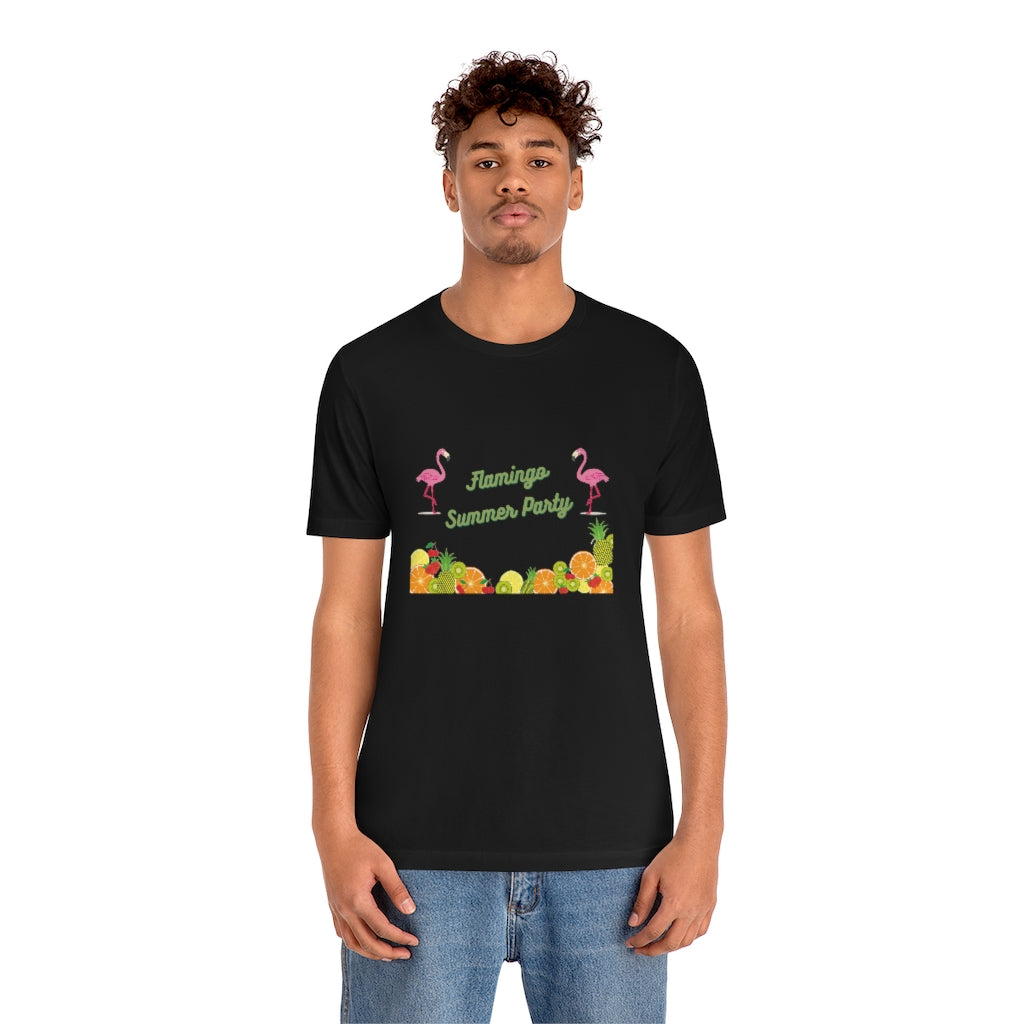 Flamingo Sumer Party Unisex Jersey Short Sleeve Tee