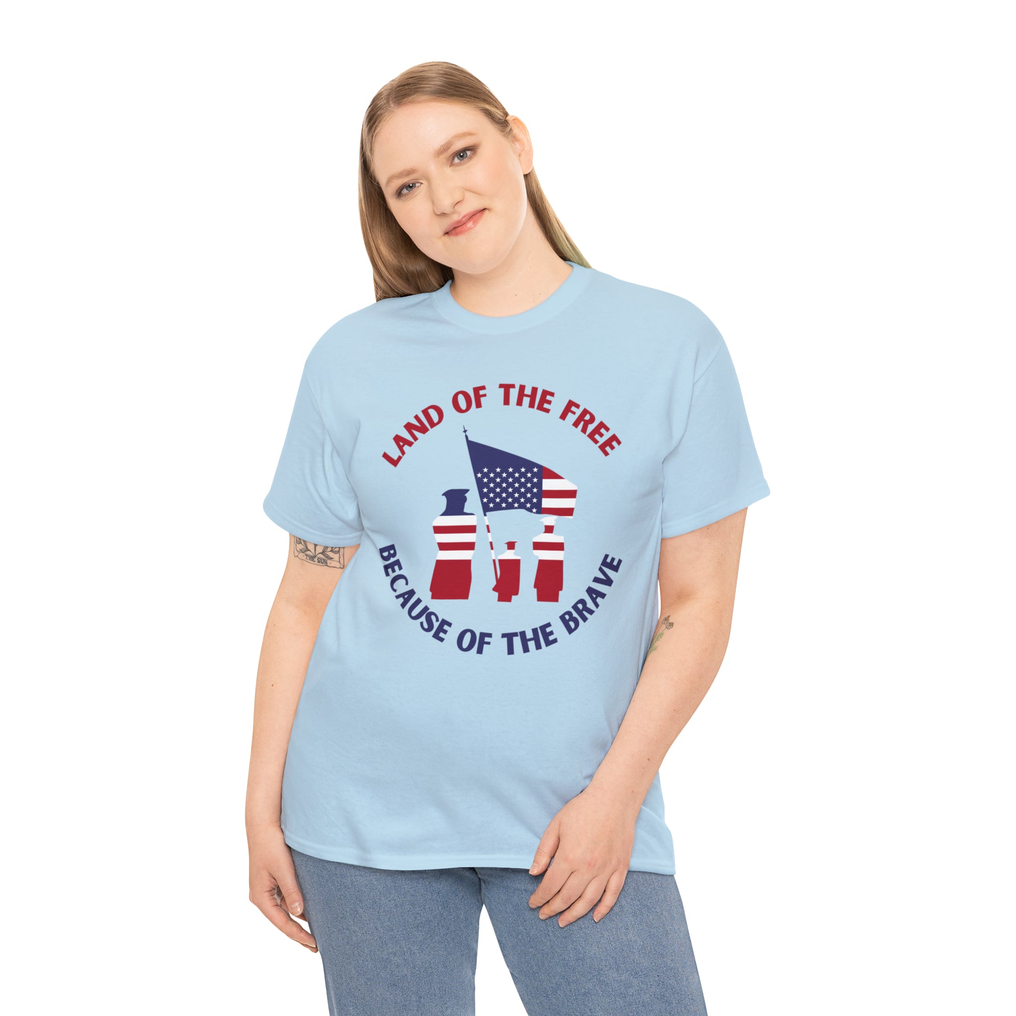 Memorial Day Land of The Free Unisex Heavy Cotton Tee