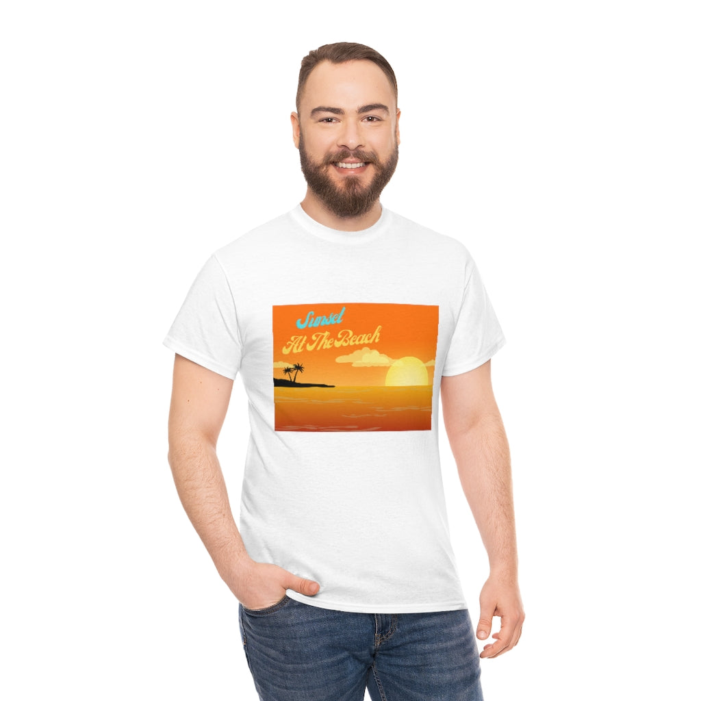 Sunset At The Beach Unisex Heavy Cotton Tee