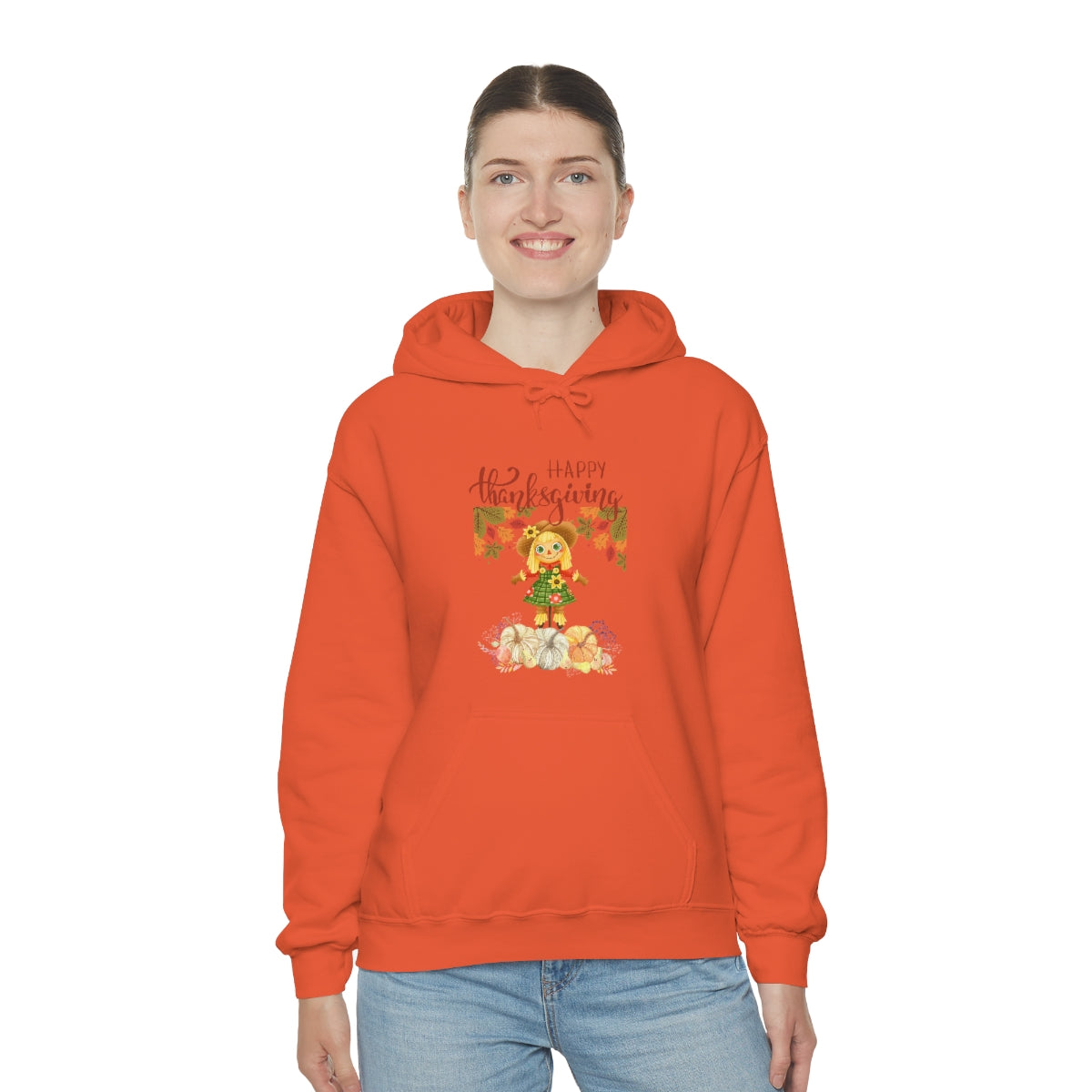 Scarecrow Happy Thanksgiving Unisex Heavy Blend™ Hooded Sweatshirt