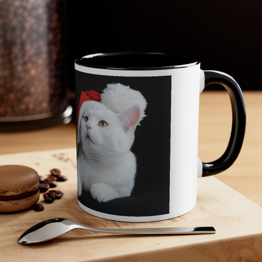 Christmas Kitty Accent Coffee Mug, 11oz