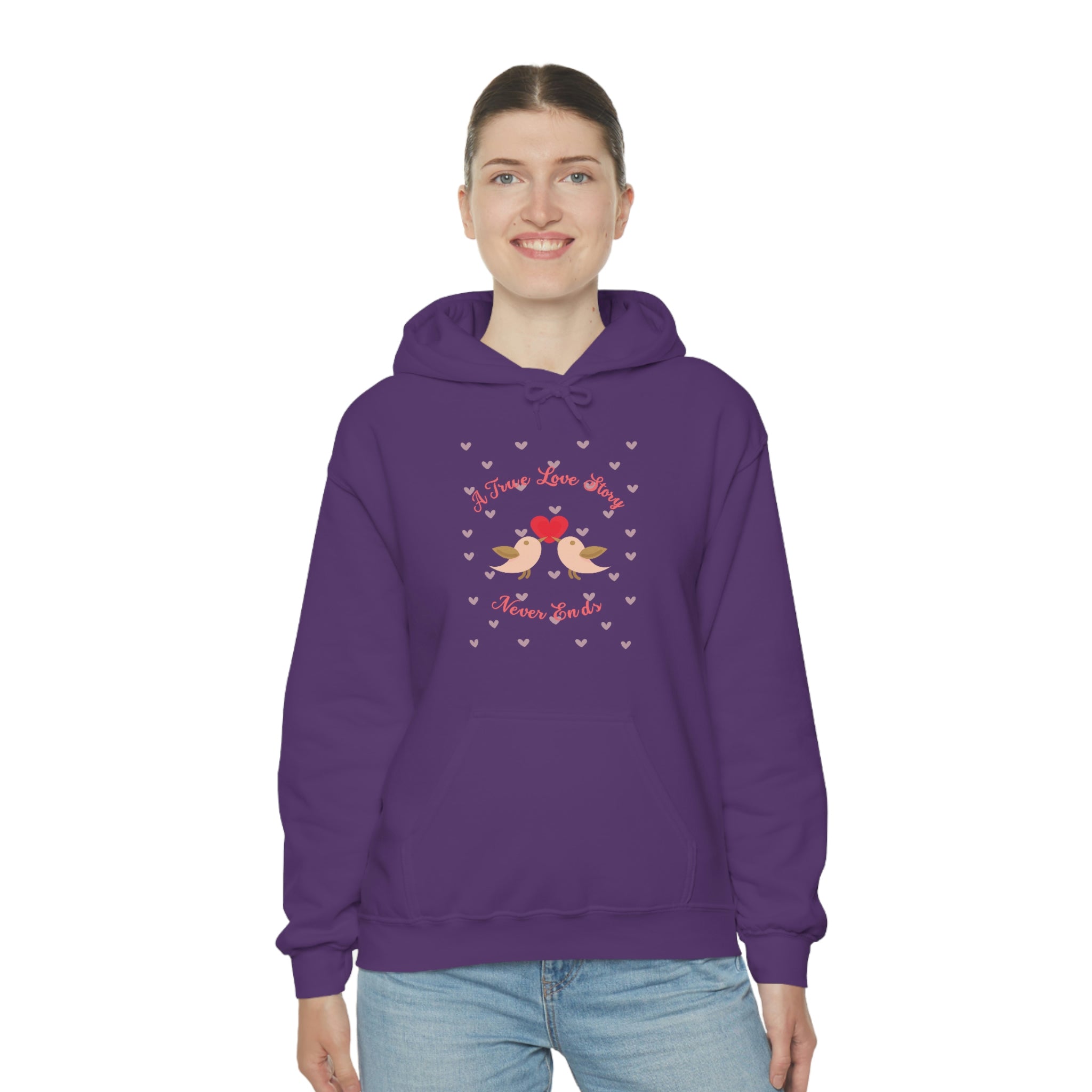 A True Love Story Never Ends Unisex Heavy Blend™ Hooded Sweatshirt