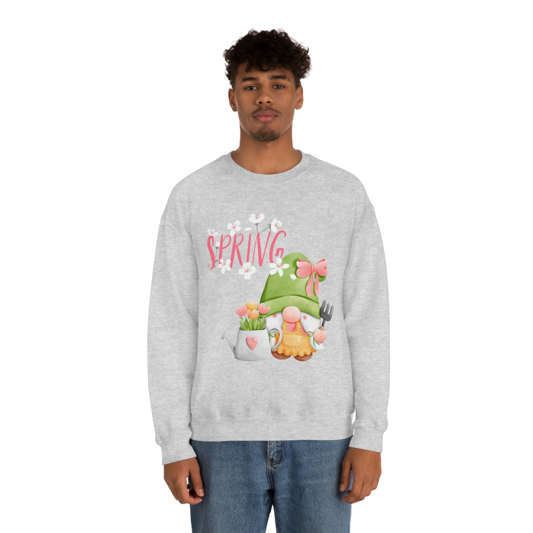 Gnome Happy Spring Unisex Heavy Blend™ Crewneck Sweatshirt