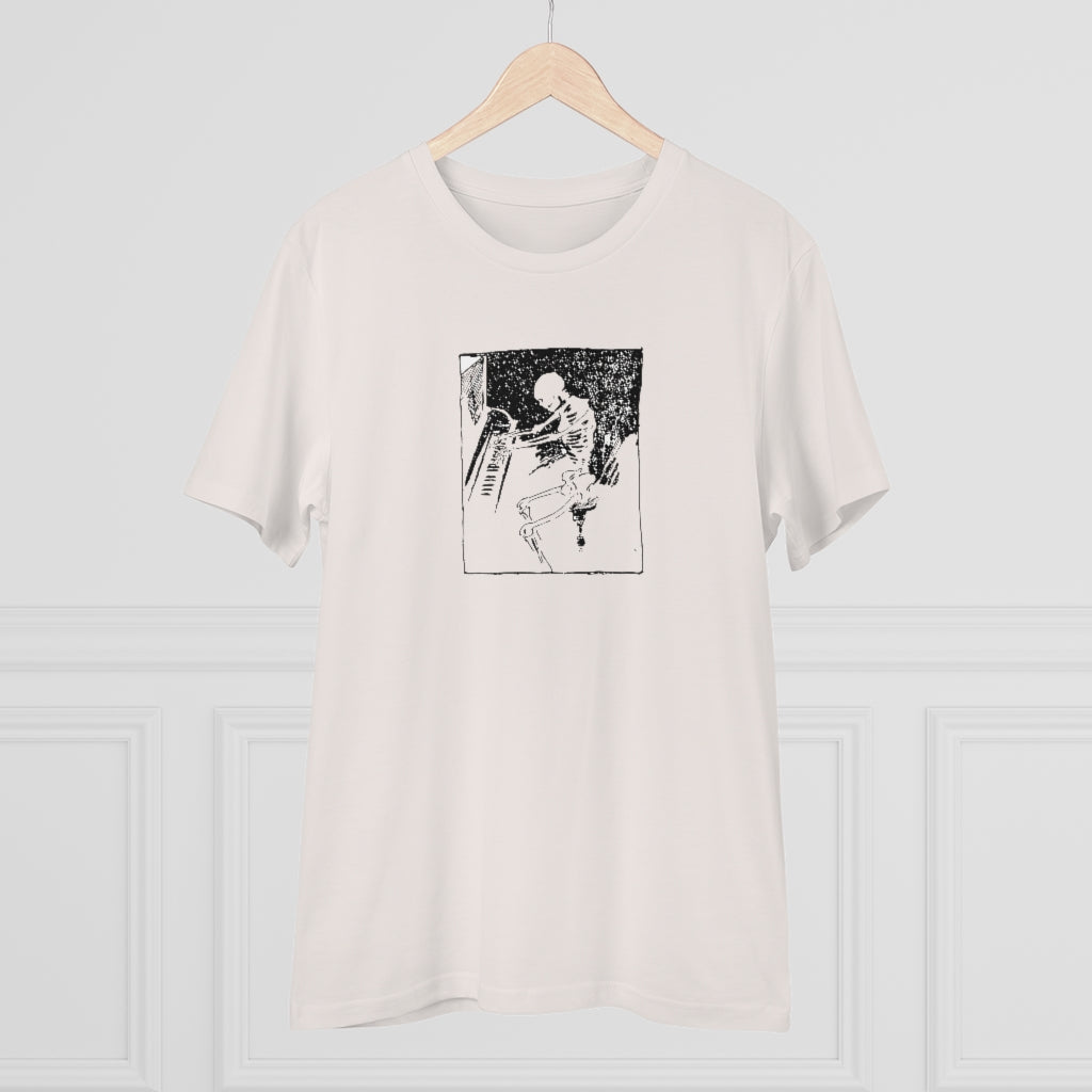 Skeleton Piano Player Organic Creator T-shirt - Unisex