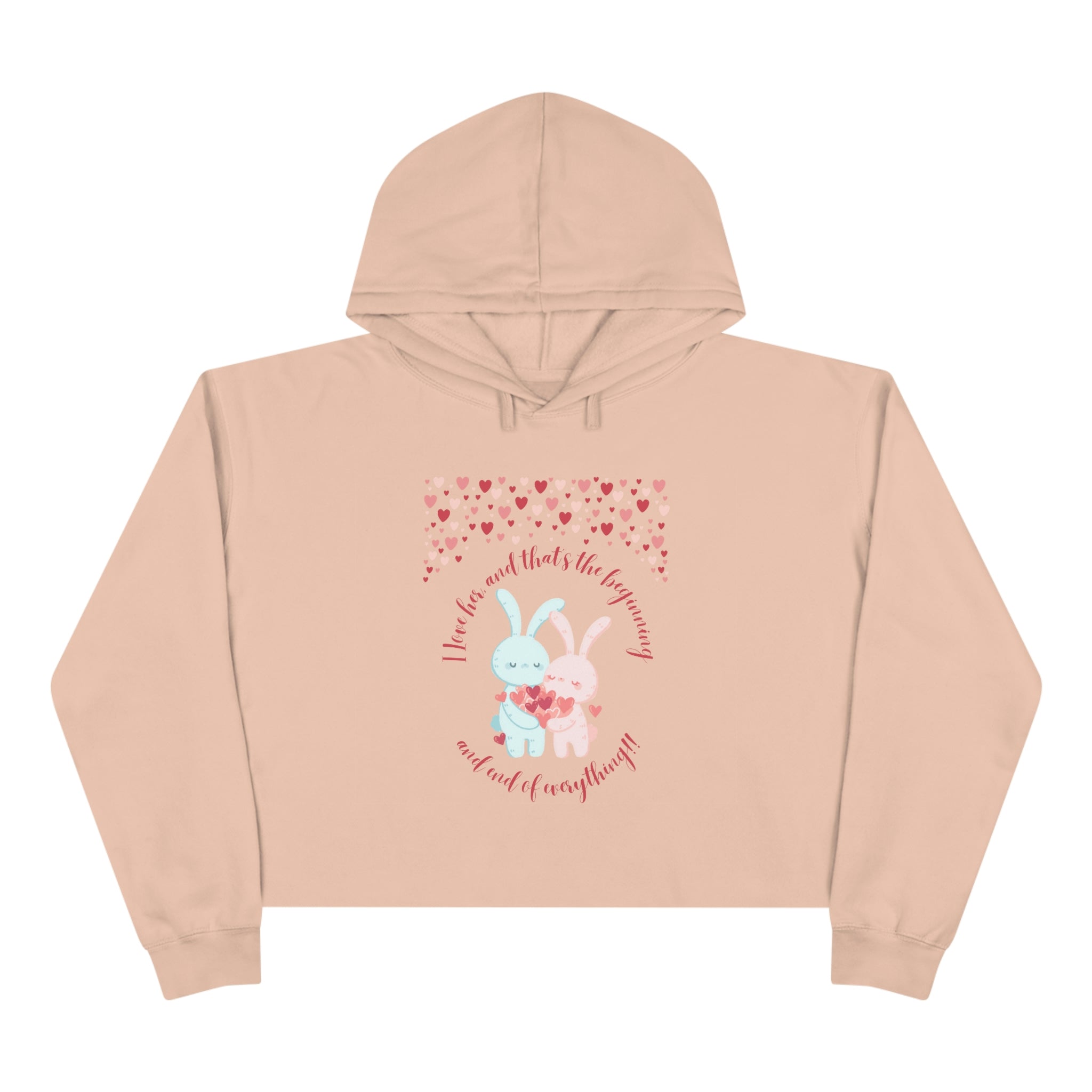 The I Love Her U & Me Crop Hoodie