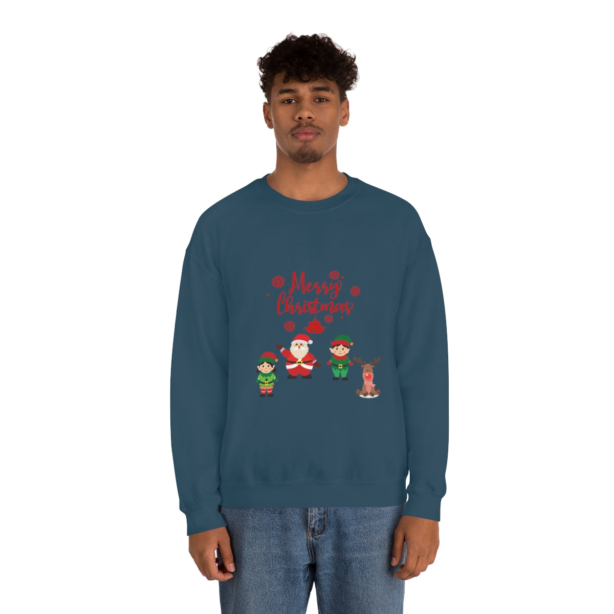 Merry Christmas From Santa & Helpers Unisex Heavy Blend™ Crewneck Sweatshirt