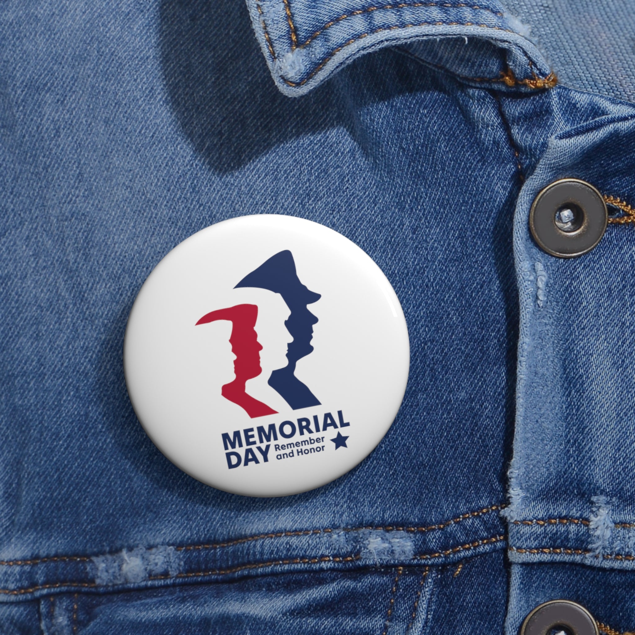 Memorial Day Heroes Pin Buttons