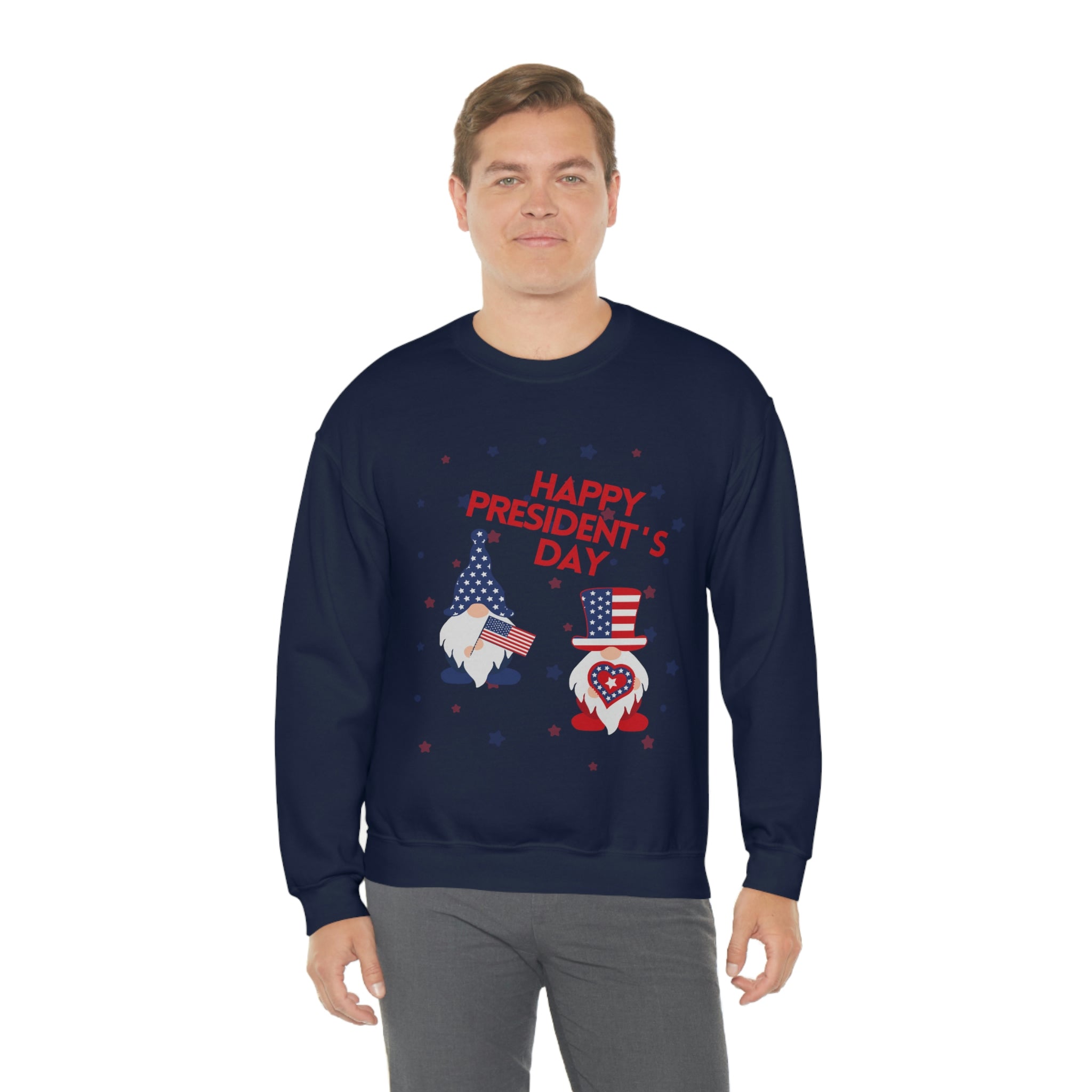 Happy President's Day Gnome Unisex Heavy Blend™ Crewneck Sweatshirt