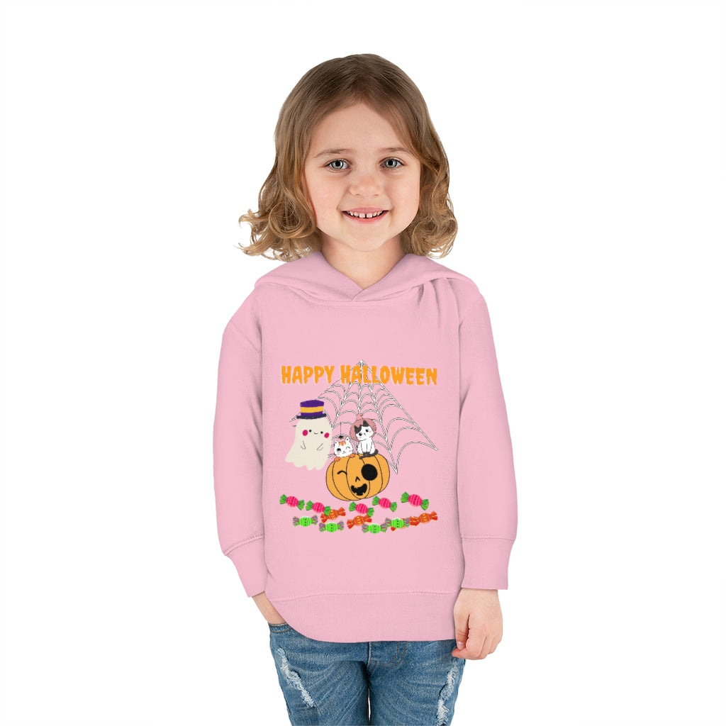 Happy Halloween Little Cats Toddler Pullover Fleece Hoodie