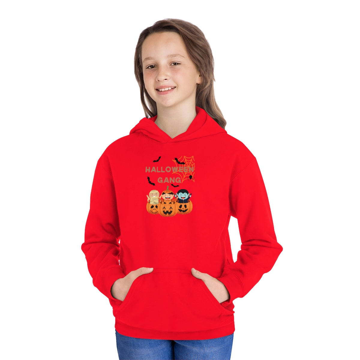 The Happy Halloween Pumpkin Gang Youth Fleece Hoodie