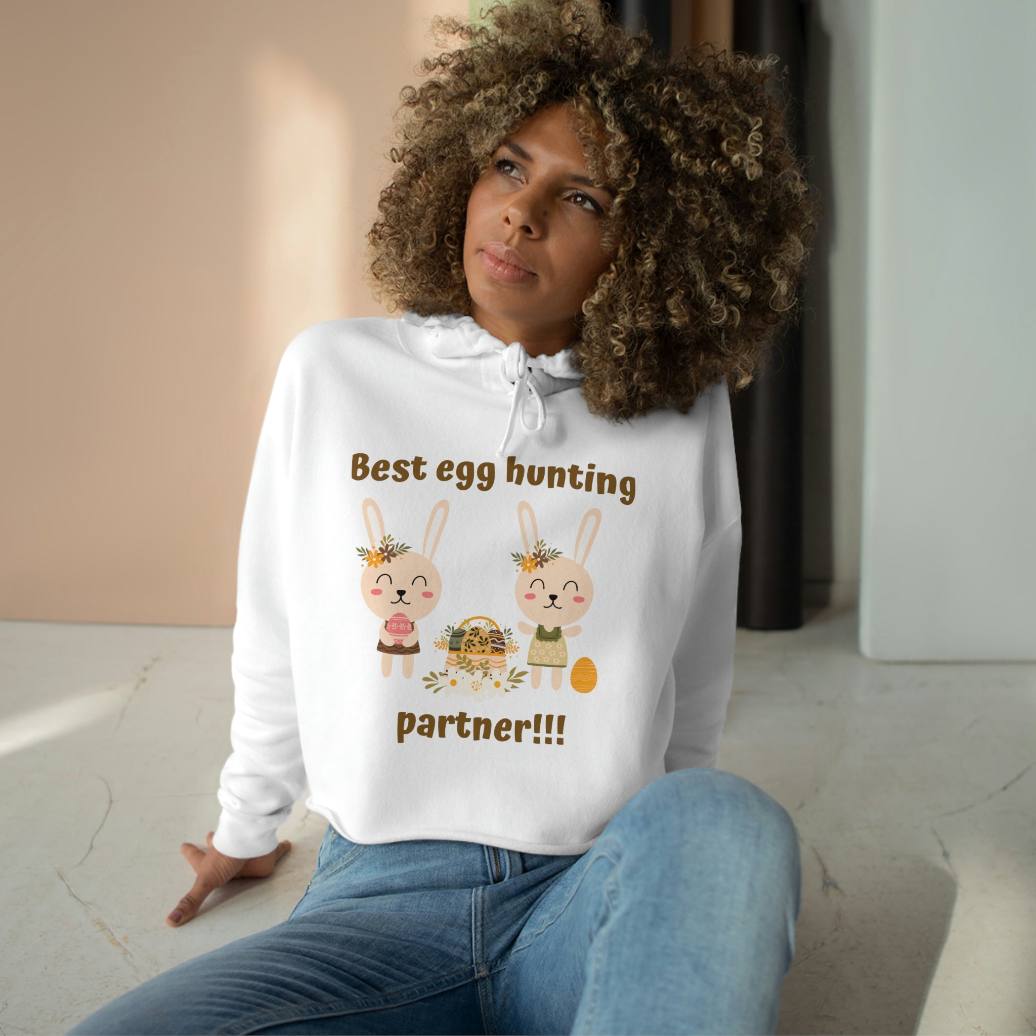 Egg Easter Partner Crop Hoodie