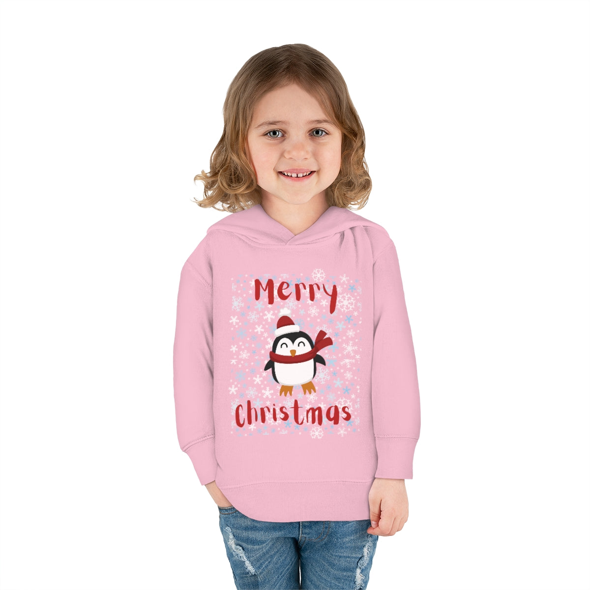 Cute Penguin Christmas Toddler Pullover Fleece Hoodie