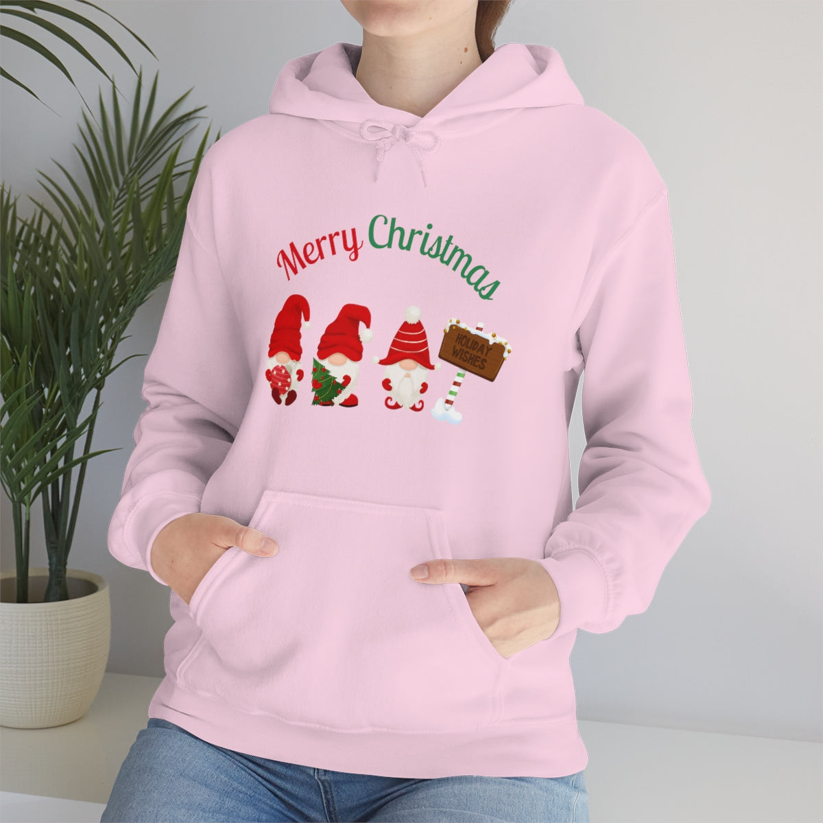 Cute Gnome Merry Christmas Unisex Heavy Blend™ Hooded Sweatshirt